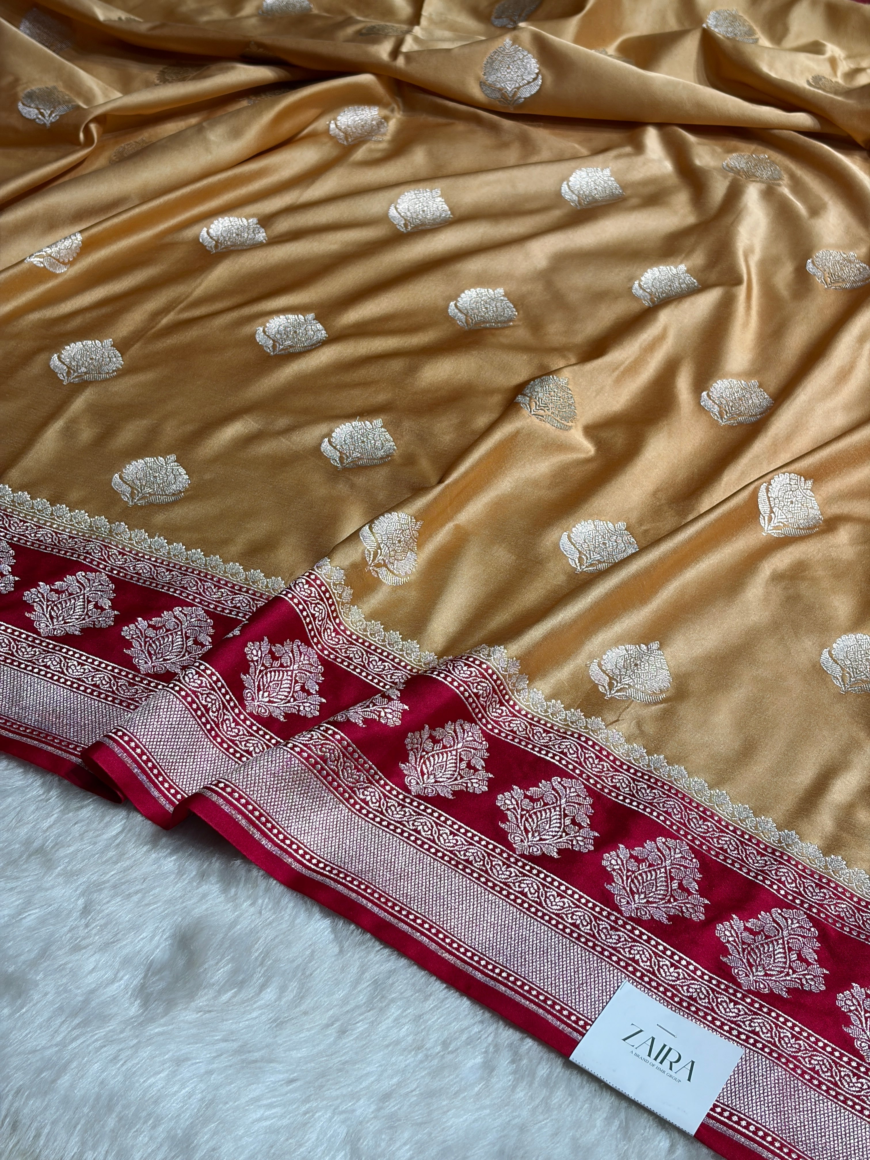 Contrast Pista Green With Rani  Motif Mashru Silk Saree MS43