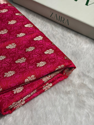 Cherry Red Shades Tanchoi Motif Mashru Silk Saree MST-10