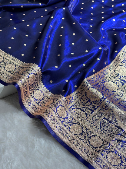 Satin Silk Dot Booti in Royal Blue Shades SS08