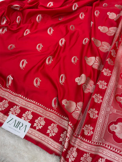 RedShades Banarasi Boota Pattern Floral Mashru Silk Saree MSM-112