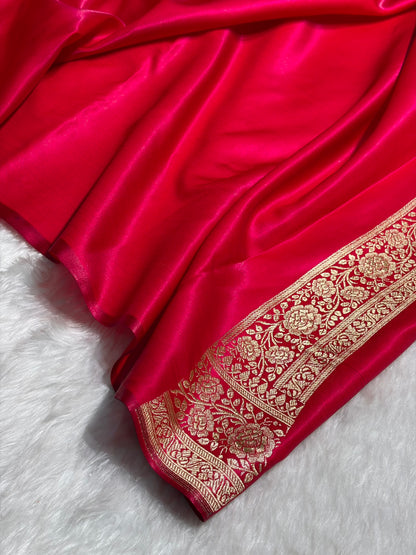 Cross Rani Satin Silk Saree with Gota Patti SSGP15