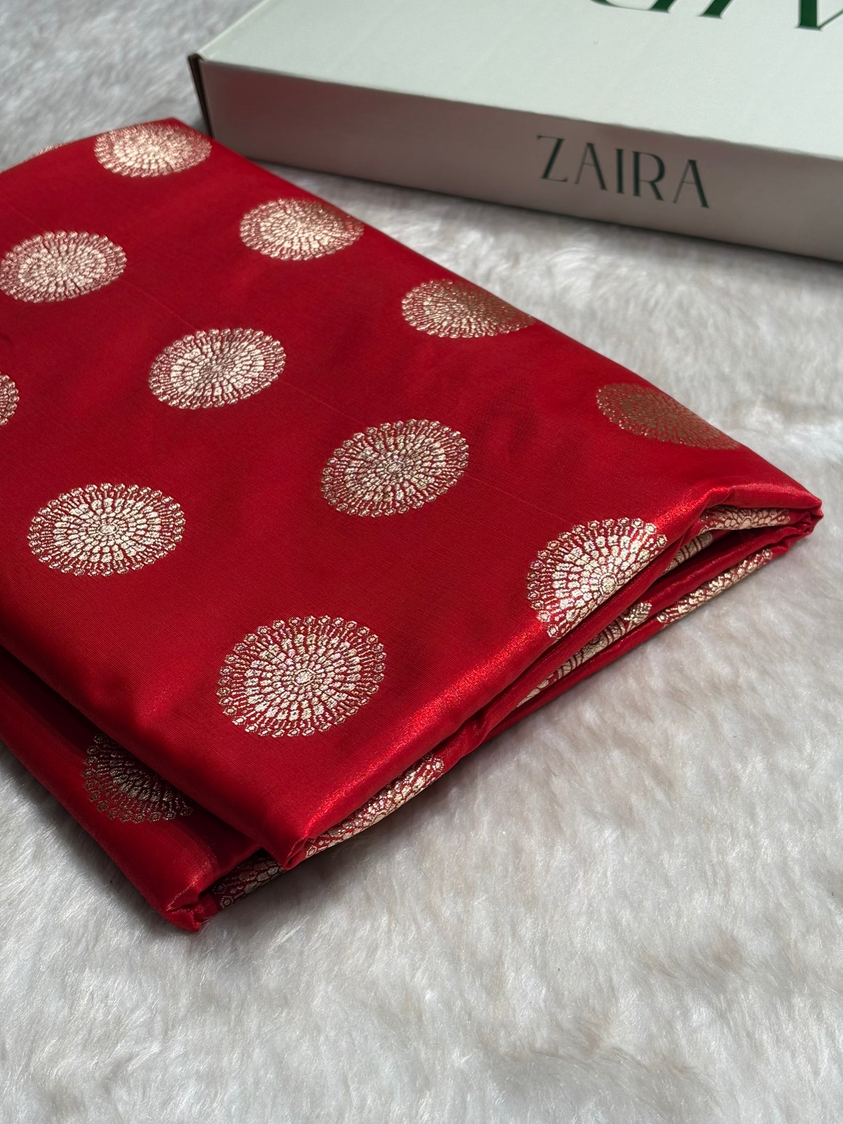 Red Shades Banarasi Satin Silk Saree SS33