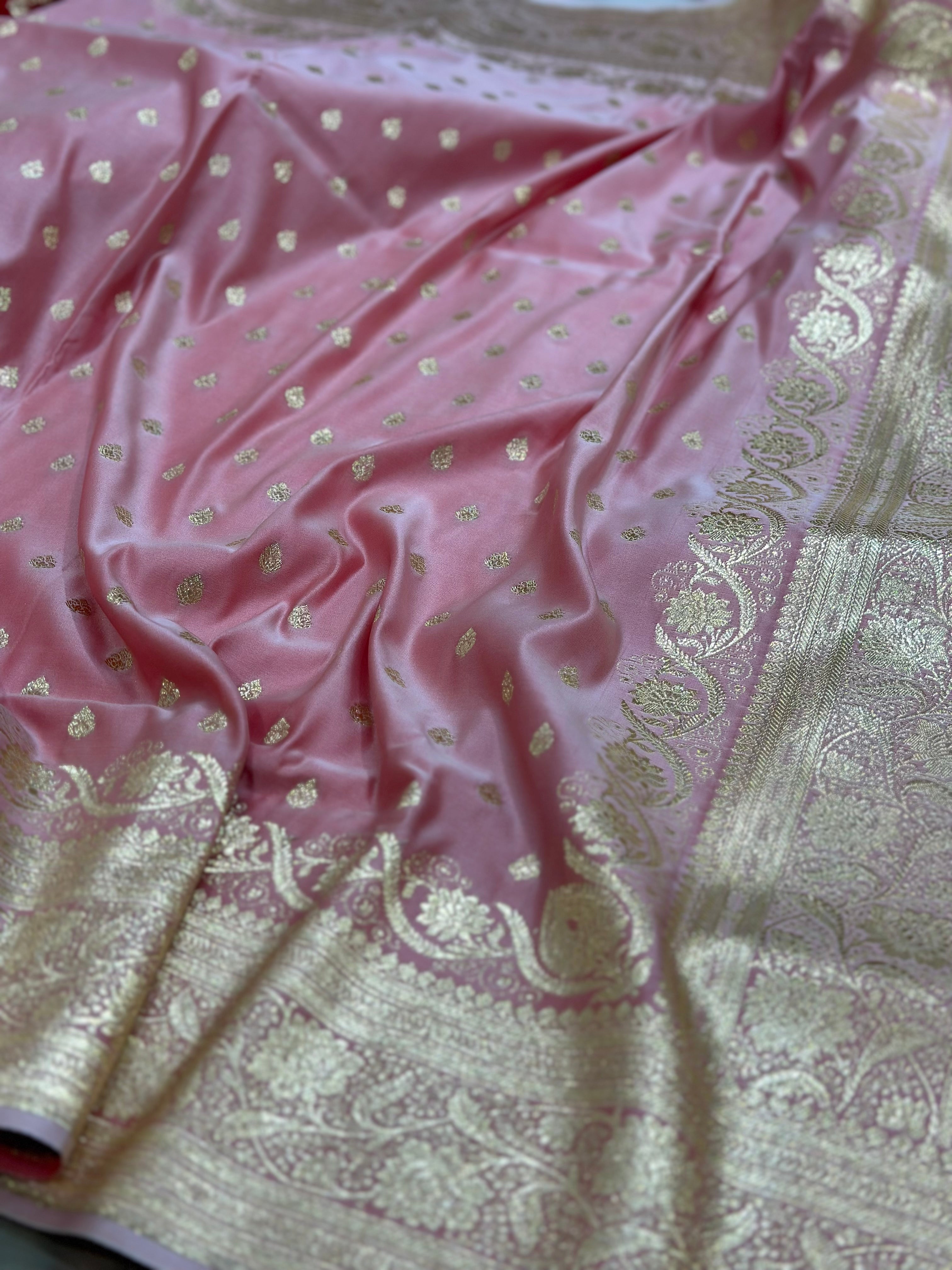 Katan Silk Saree In Baby Pink Shades