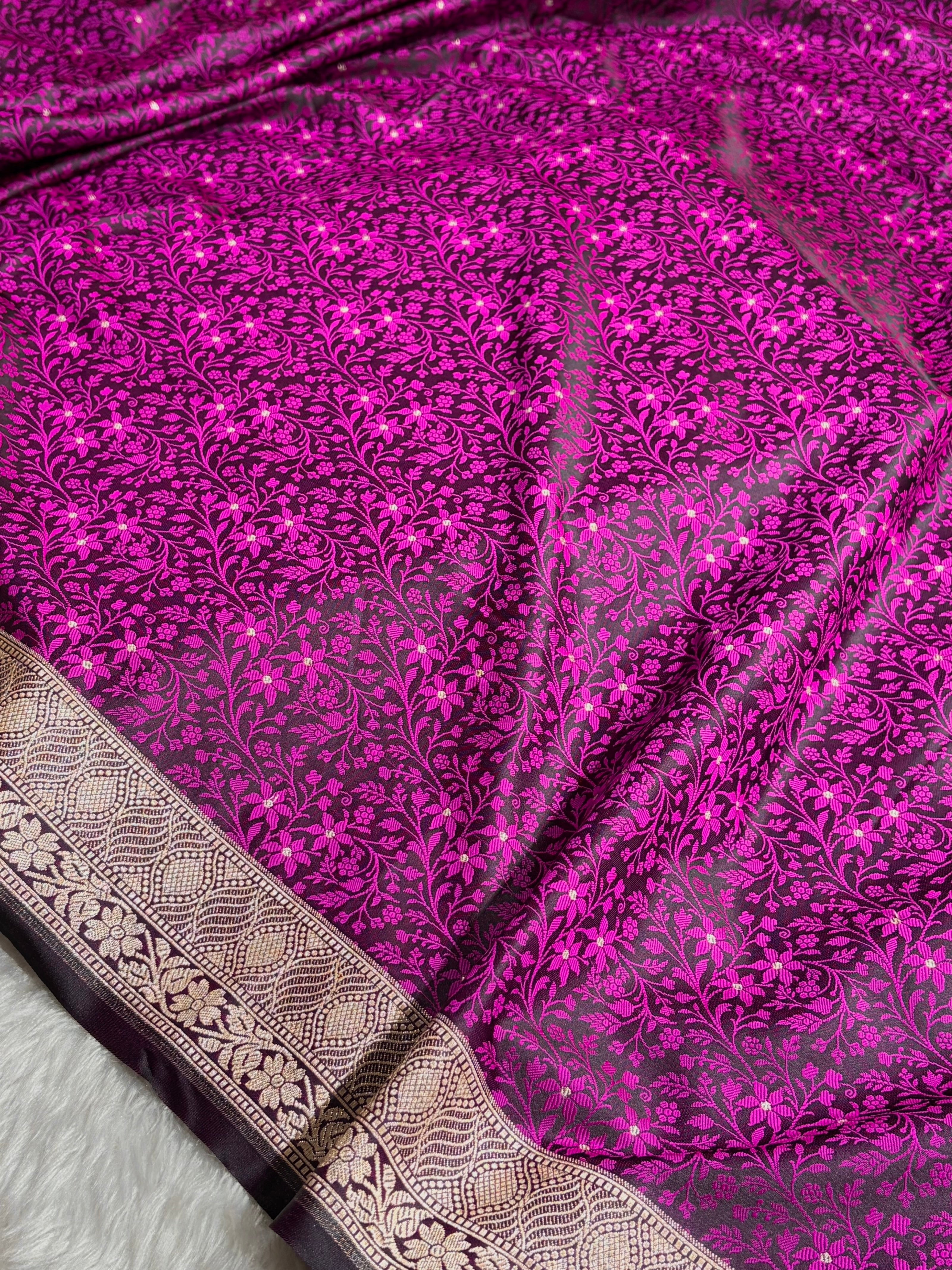 Magenta Shades Tanchoi Motif Mashru Silk Saree MST-15