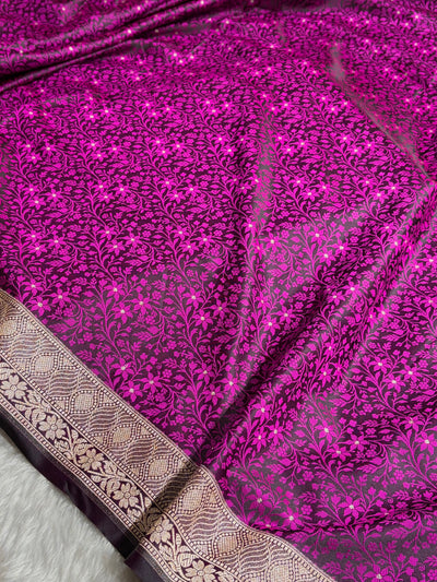 Magenta Shades Tanchoi Motif Mashru Silk Saree MST-15
