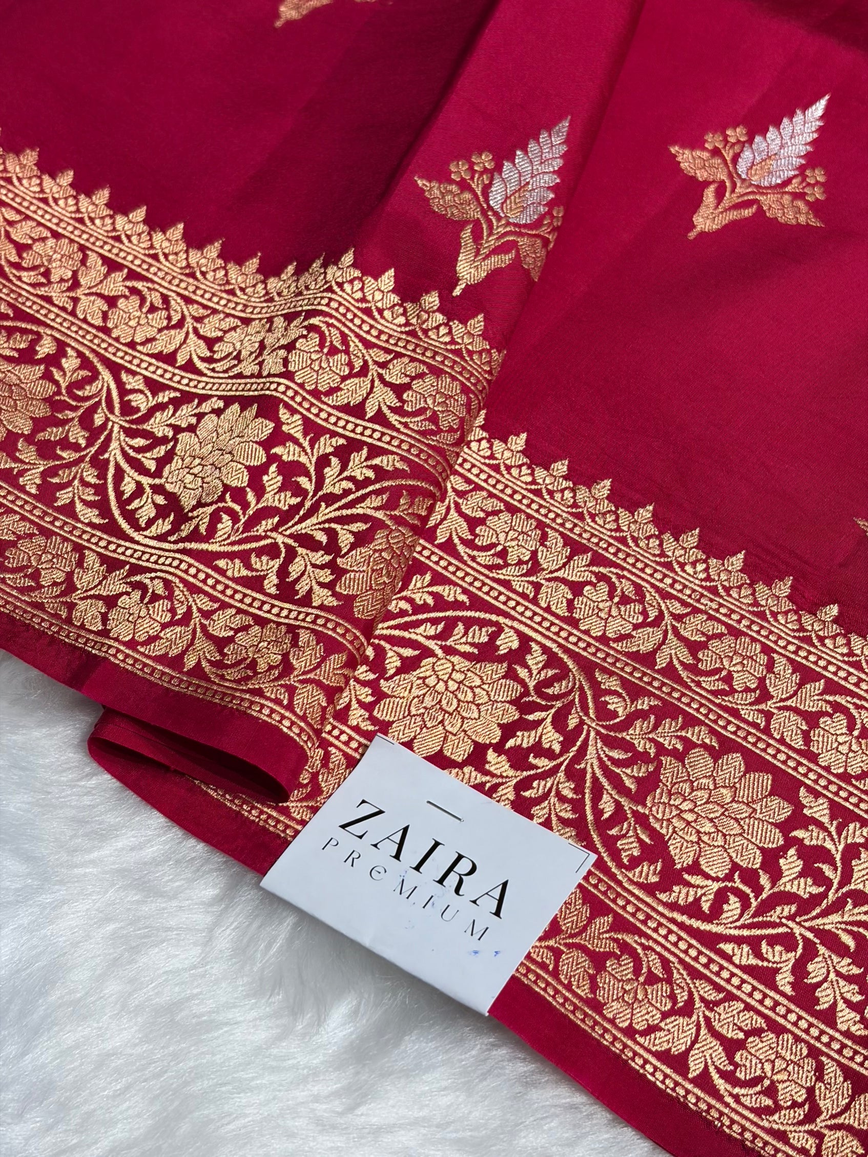 Ruby Pink Shades Boota Handwoven Pure Katan Raw Mango Silk RM-18