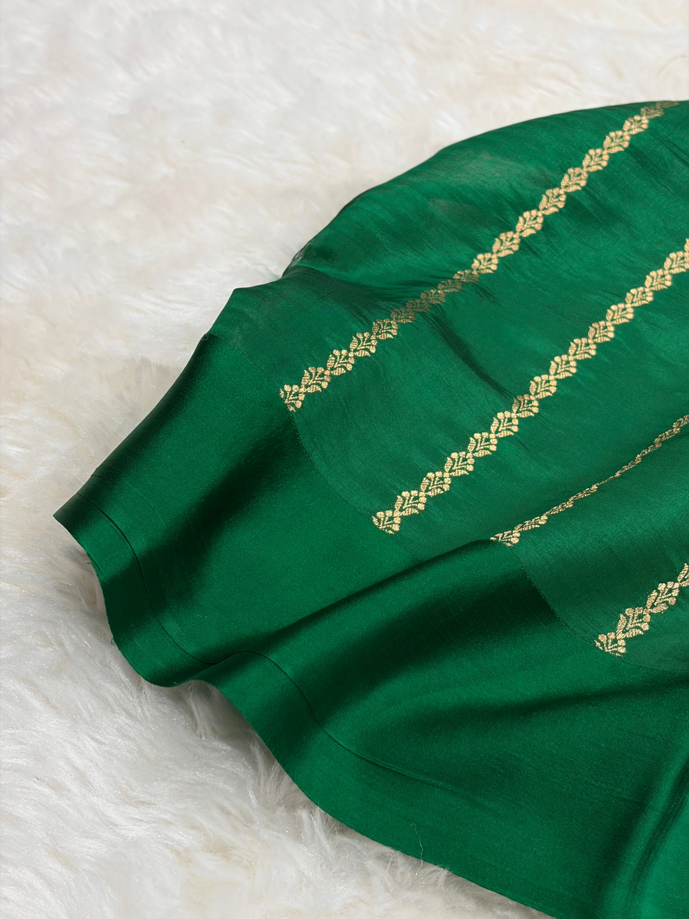 Bottle Green Shades Rangkart Handwoven Pure Katan Paper Silk RM-44