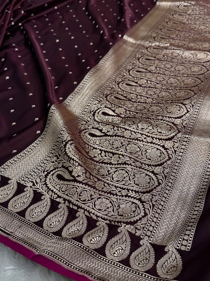 Chocolate Mashru Silk Saree for Festive Seasons