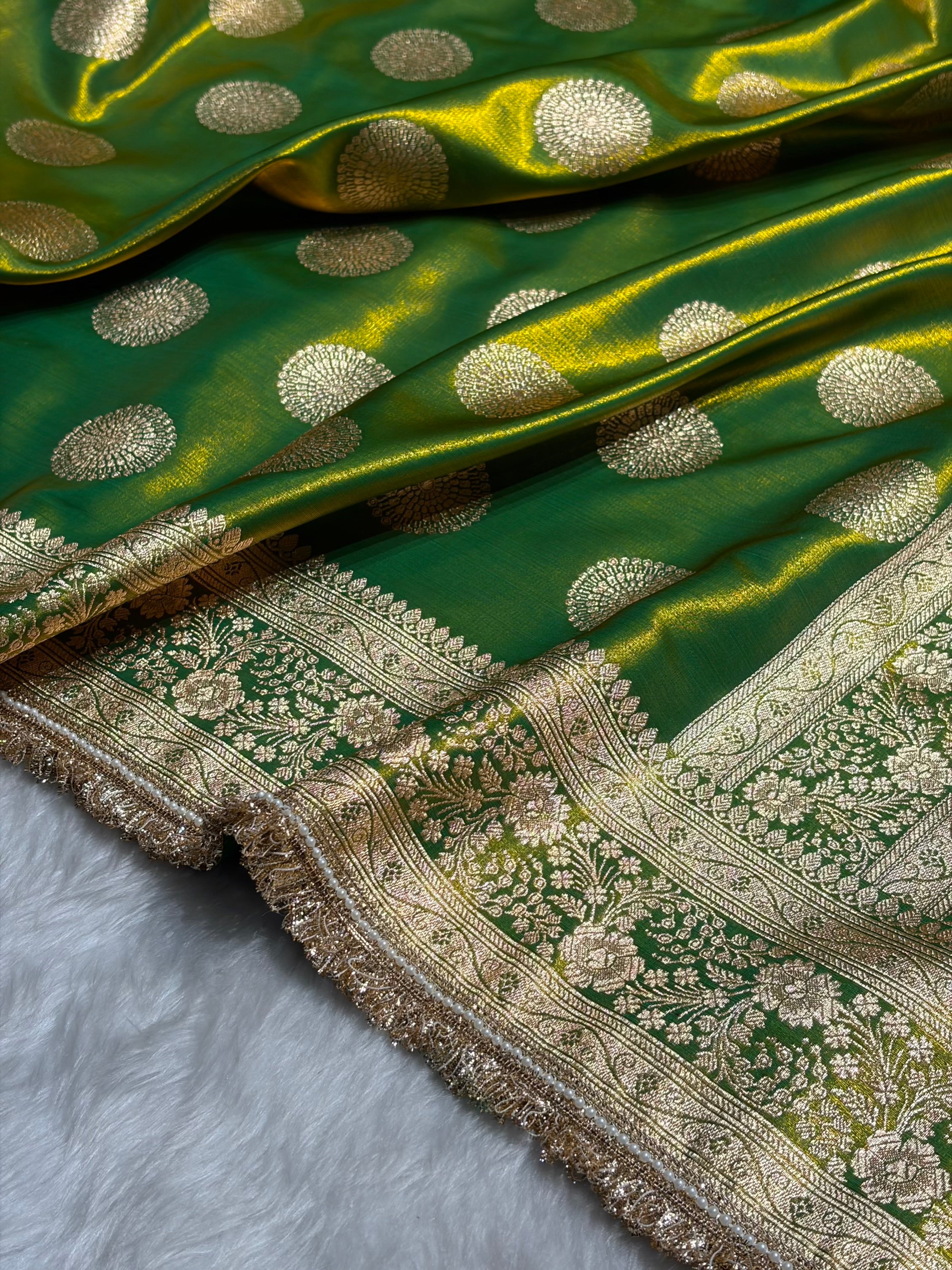 Liril Mehendi Shades With Gotta Patti Satin Silk Saree SSGP33