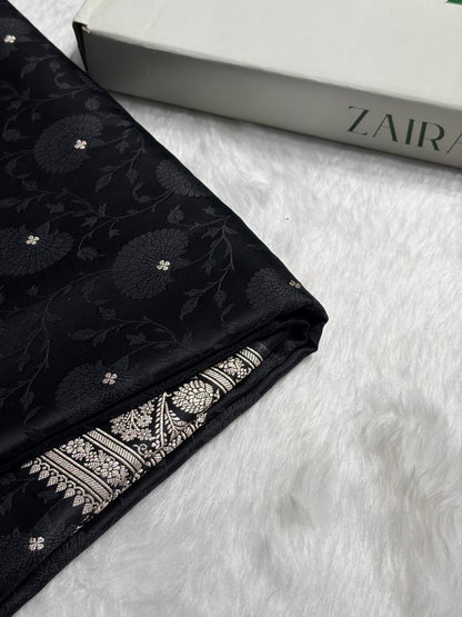 Black Shades Tanchoi Motif Mashru Silk Saree MST-11