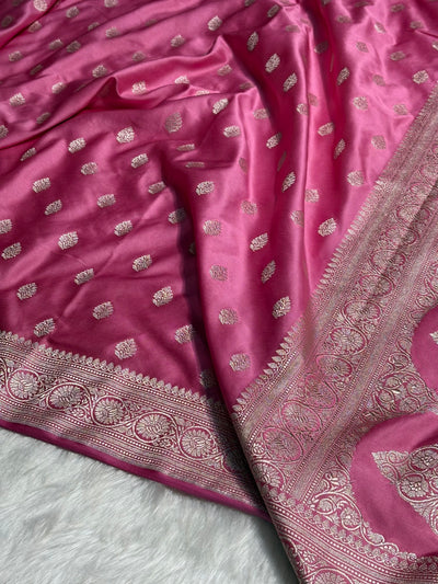 Blush Pink Shade Boota Mashru Silk Saree MCS17