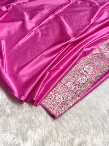 Blush Pink Jaal Mashru Silk Saree