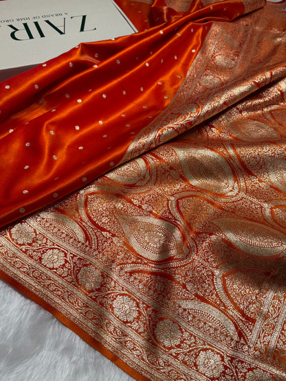 Satin Silk Dot Booti in Orange Shades SS08
