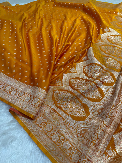 Mustard Katan Silk Saree In Booti motif SK01