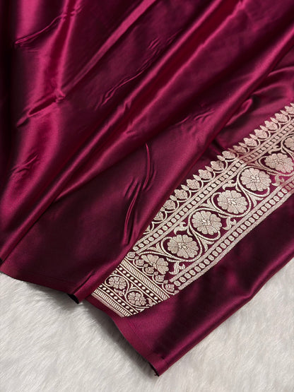 Garnet Shades Tanchoi Motif Mashru Silk Saree MST-13