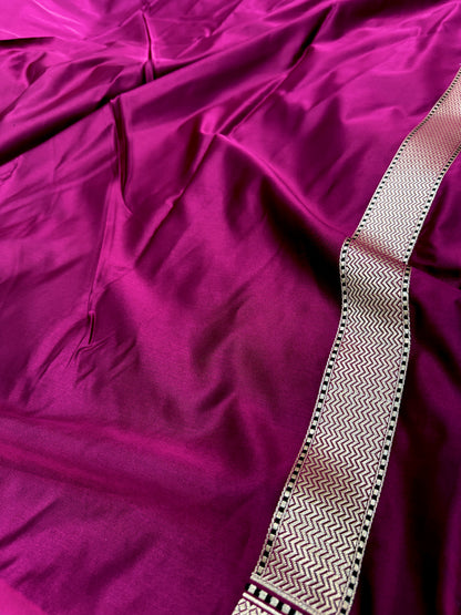 Plain Mashru with Dark Wine Shades