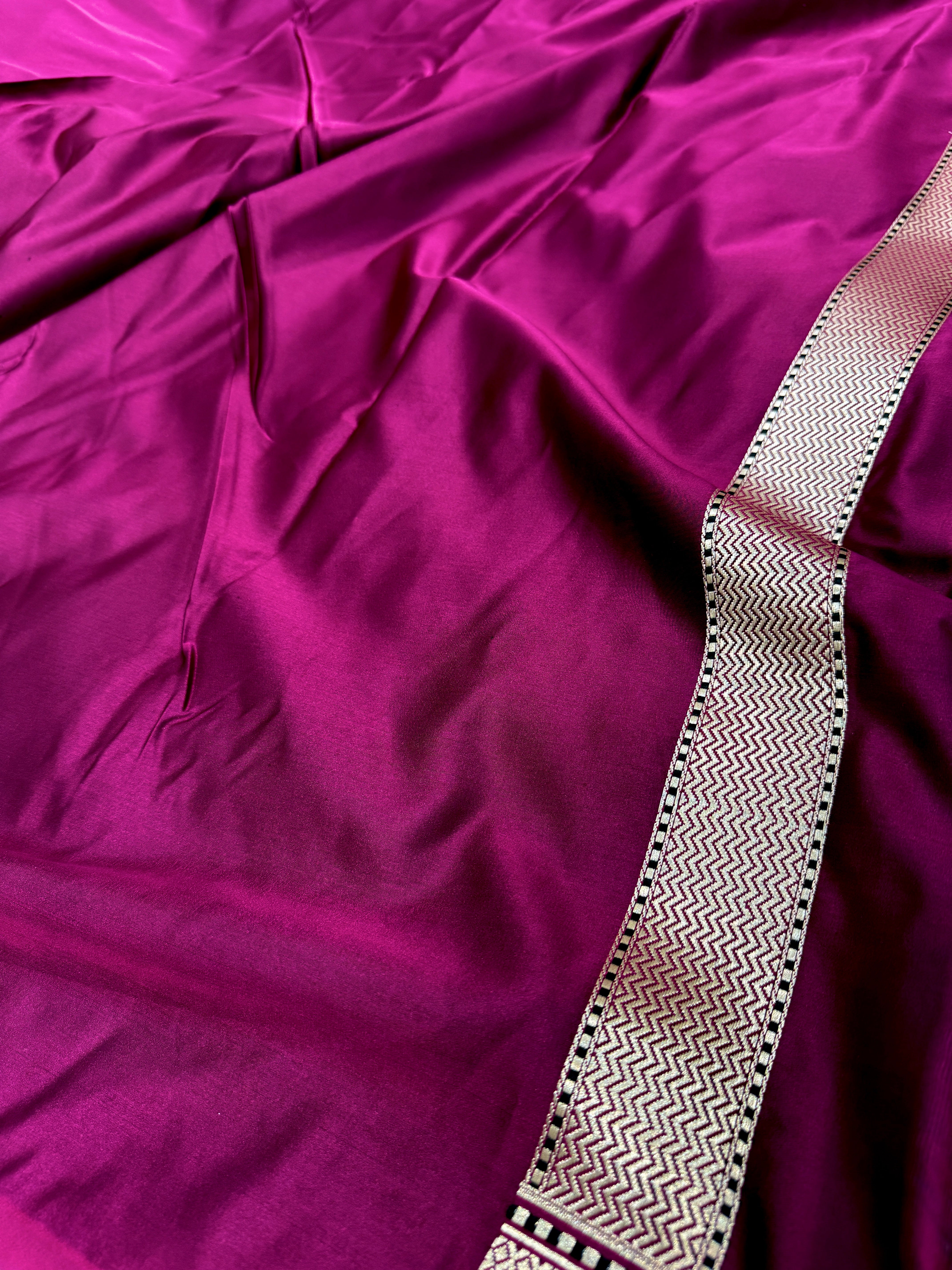 Plain Mashru with Dark Wine Shades