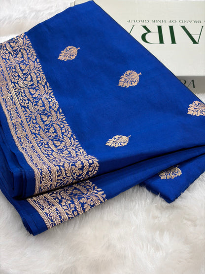 Royal Blue Boota Handwoven Pure Katan Paper Silk RM-31