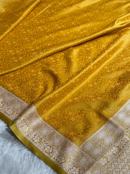 Mustard Shades Tanchoi Motif Mashru Silk Saree MST-15
