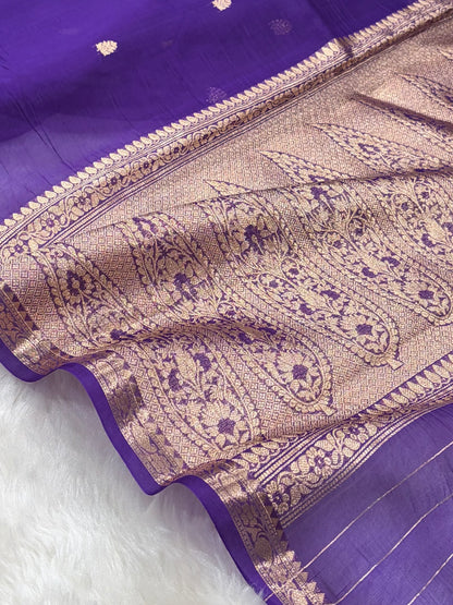 Banarasi Pure Organza Purple Shades Banarasi Silk Saree PO-35