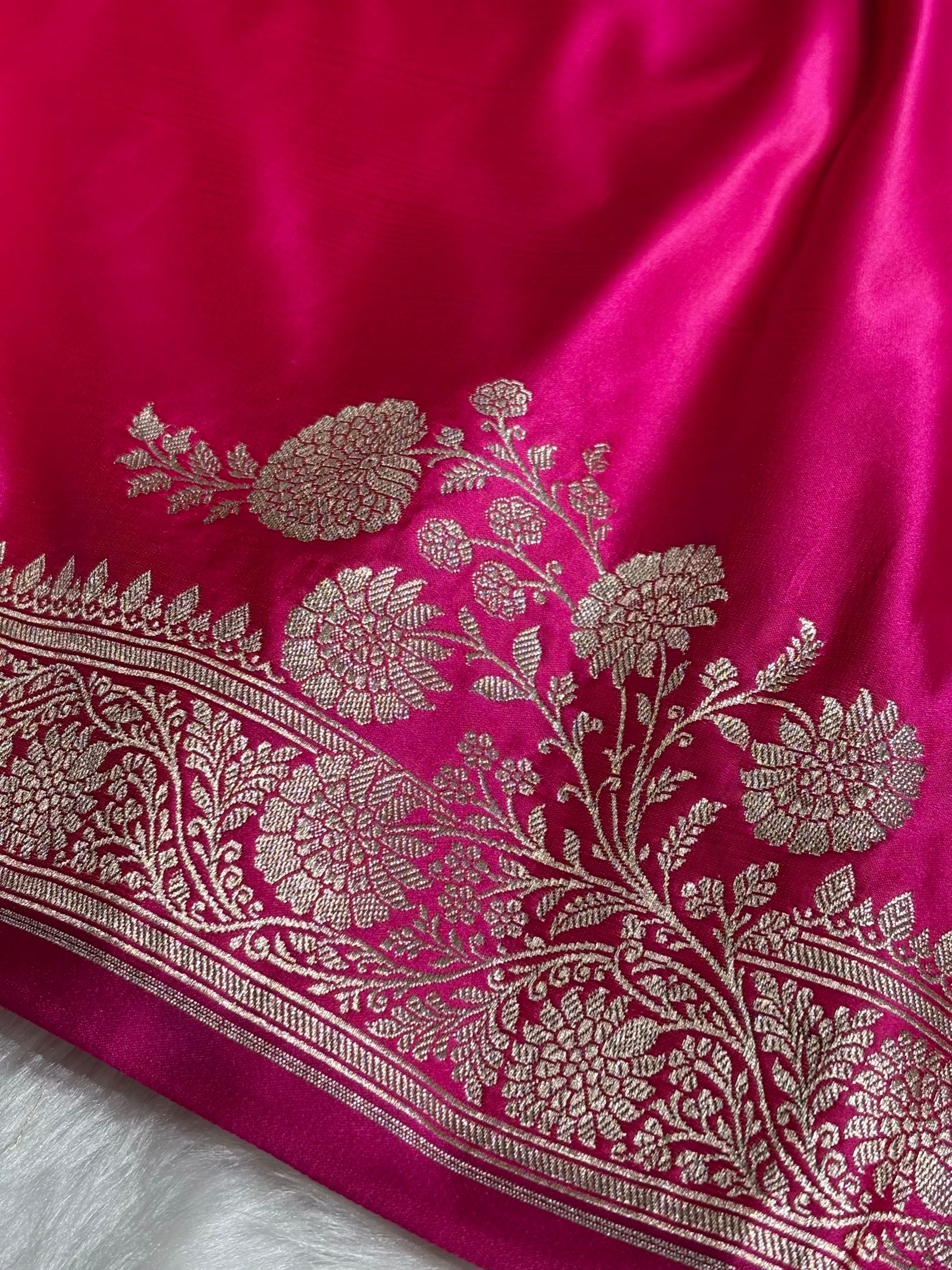 Pink Shades Floral Border Mashru Silk Saree MSM-62