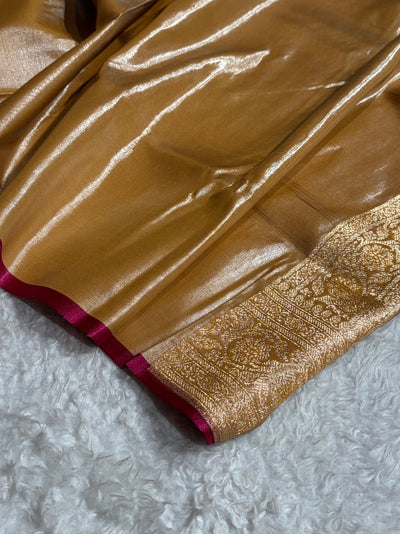 Beige Booti satin Silk Saree SS01