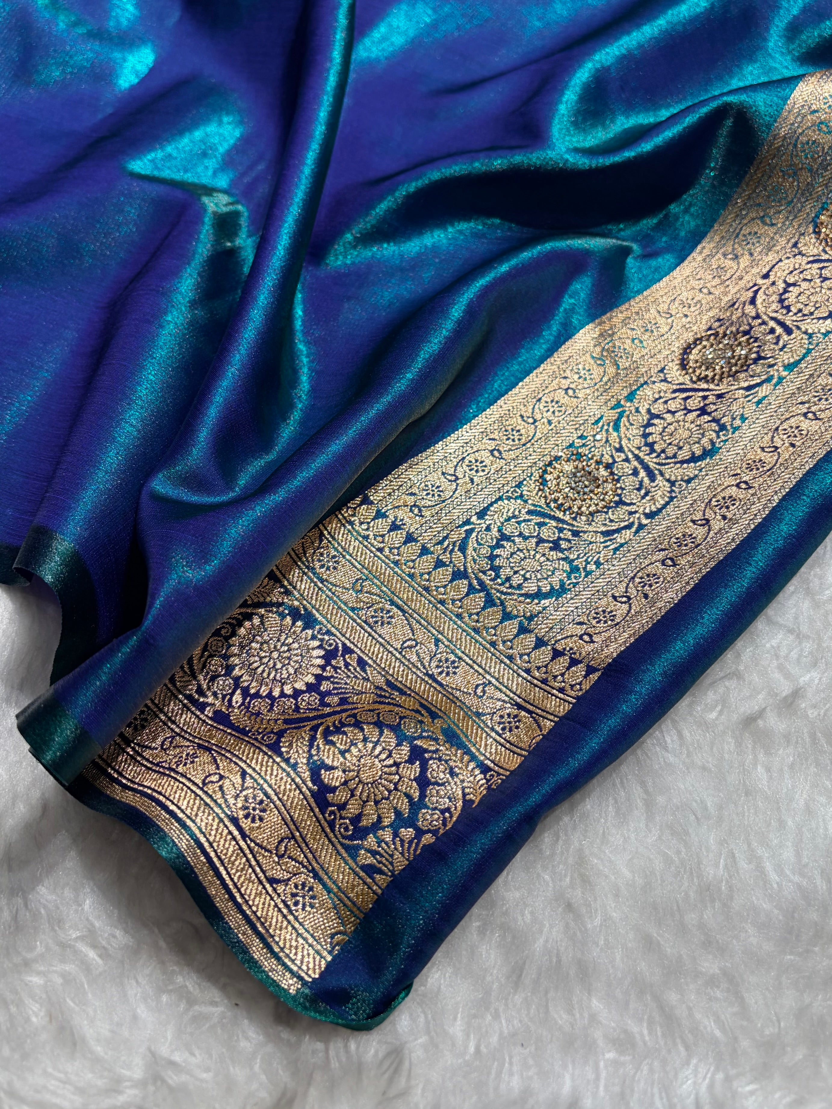 Banarasi Bridal Peacock Jaal with Swarovski Stone BSS13 (E)