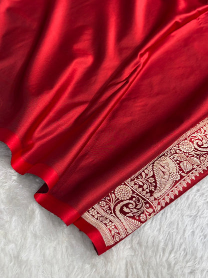 Banarasi Cross Maroon Shades Banarasi Boota Pattern Floral Mashru Silk Saree MSM-104