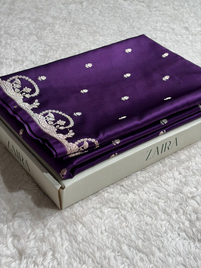 Banarasi Purple Shades With Floral Mashru Silk Saree MCS91