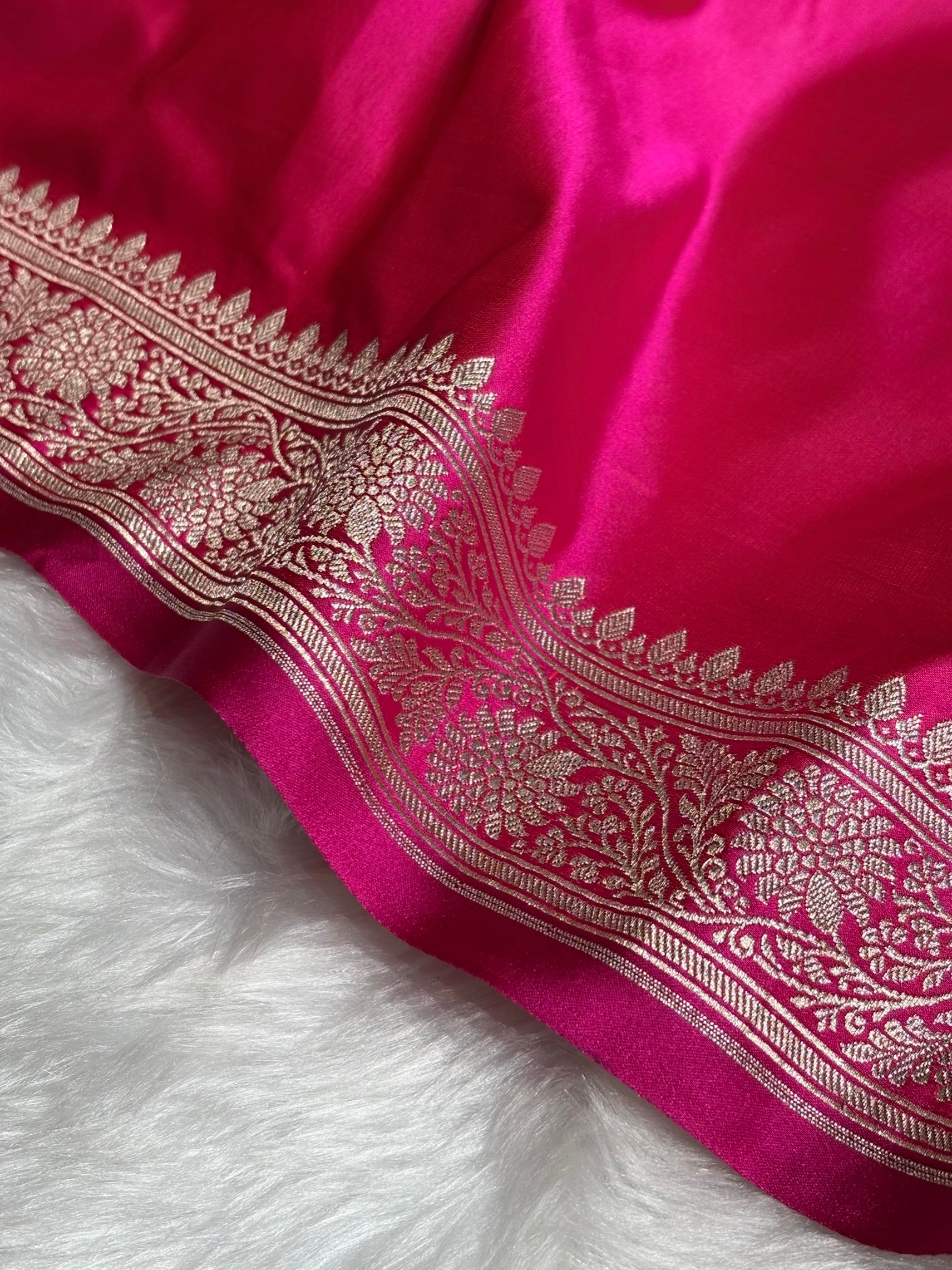 Pink Shades Floral Border Mashru Silk Saree MSM-62