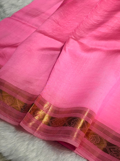 Baby Pink Boota Handwoven Raw Mango Silk RM-29