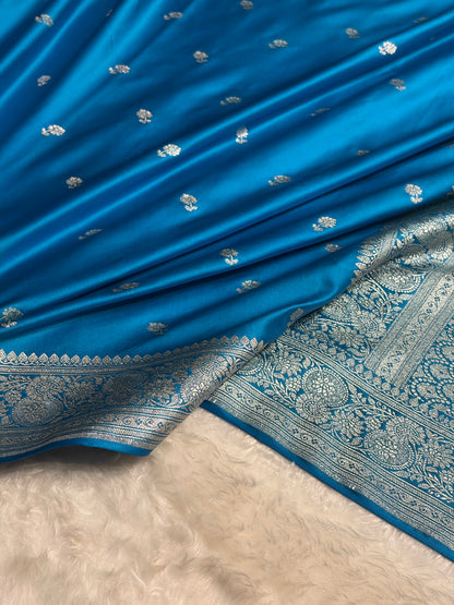 Firozi Shades Booti Mashru Silk Saree MS73