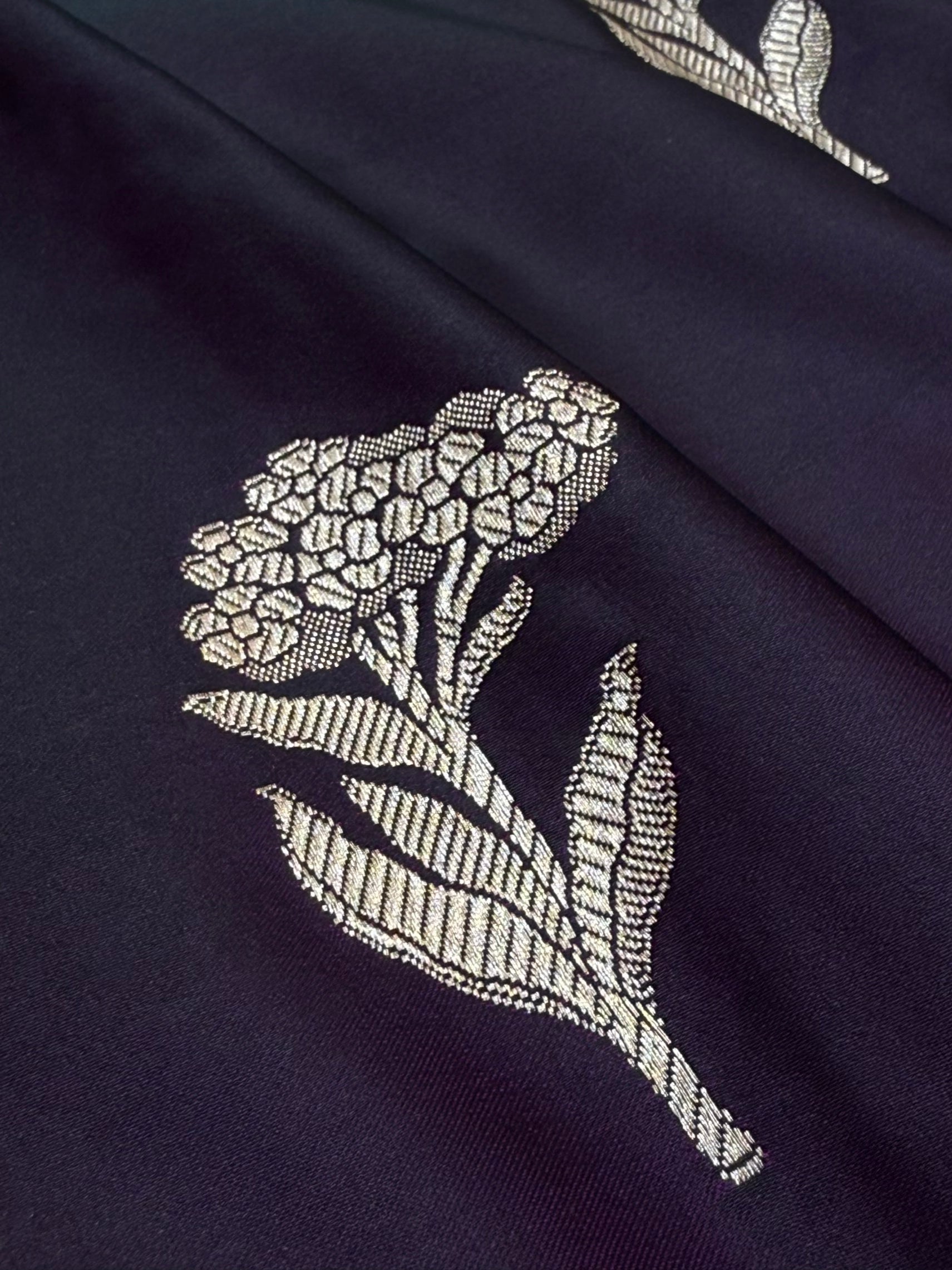 Wine Floral Booti Motif Mashru Silk Saree MSM 08