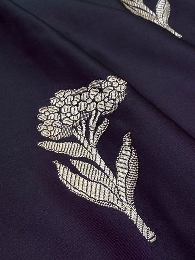 Wine Floral Booti Motif Mashru Silk Saree MSM-08