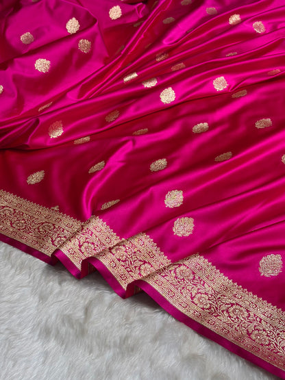 Rani Booti Pattern Satin Katan Silk Saree SK65