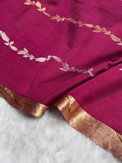 Wine Shades Handwoven Pure Paper Silk RM-39