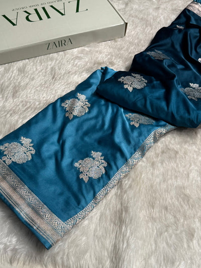 Ombre Garmen Sona Rupa Floral Motif Mashru Silk Saree MCS50