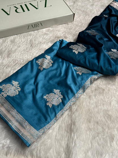 Ombre Garmen Sona Rupa Floral Motif Mashru Silk Saree