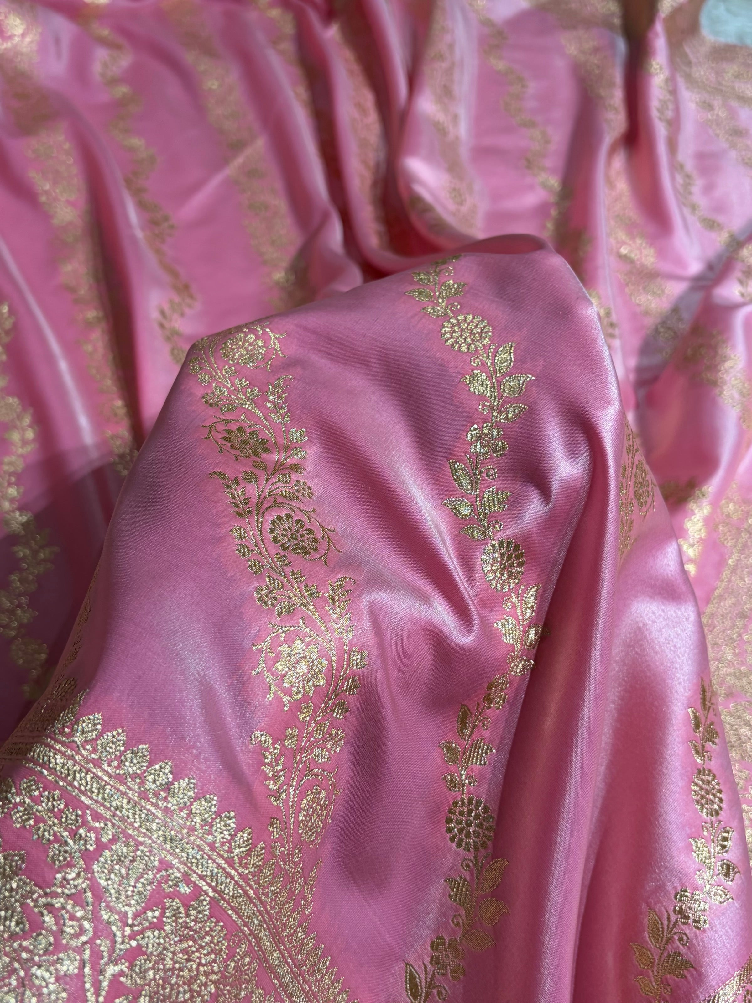 Ultra Light Weight Satin Silk Baby Pink Cross SS10