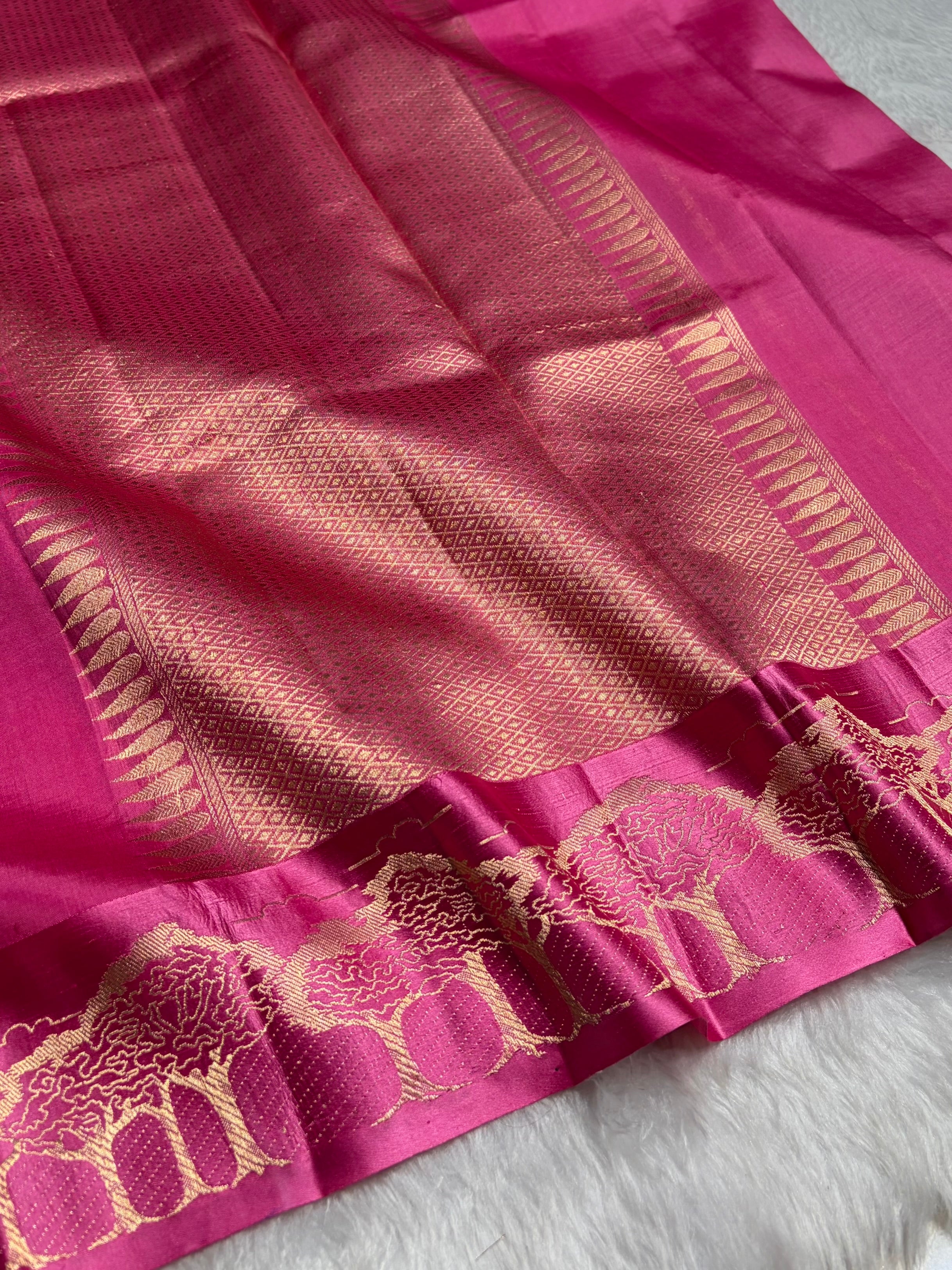 Gajri Shades Handwoven Pure Raw Mango Silk RM-63