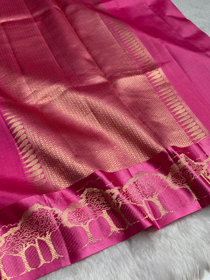 Gajri Shades Handwoven Pure Raw Mango Silk RM-63