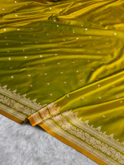 Liril Mehendi Shades Banarasi Booti Katan Silk Saree SKM17