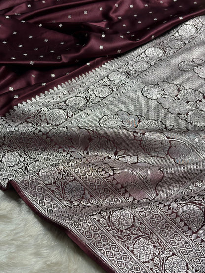 Garnet Shade Booti Mashru Silk Saree MS38