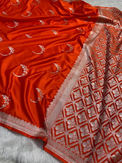 Orange Shades Unique Motif Mashru Silk Saree MCS47