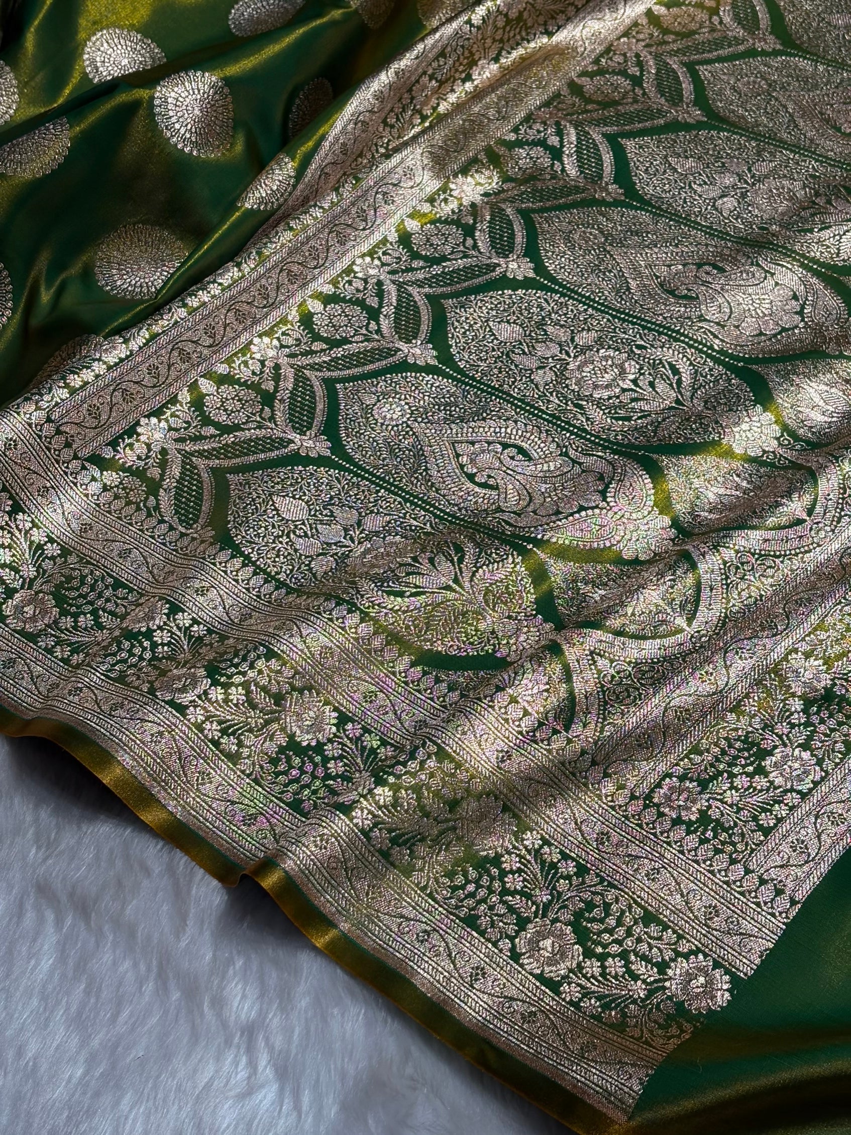 Liril Mehendi Shades Banarasi Satin Silk Saree SS33