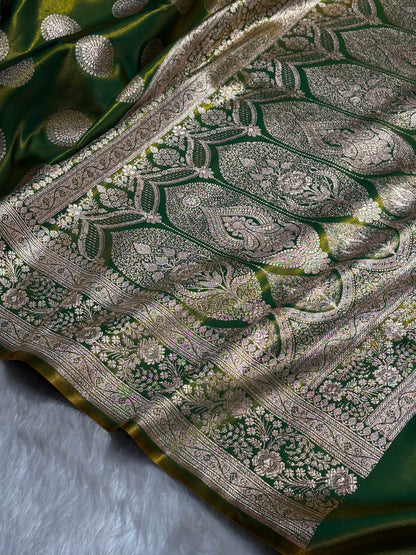 Liril Mehendi Shades Banarasi Satin Silk Saree SS33