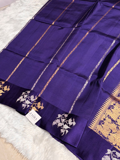 Purple Shades Boota Handwoven Pure Raw Mango Silk RM-11