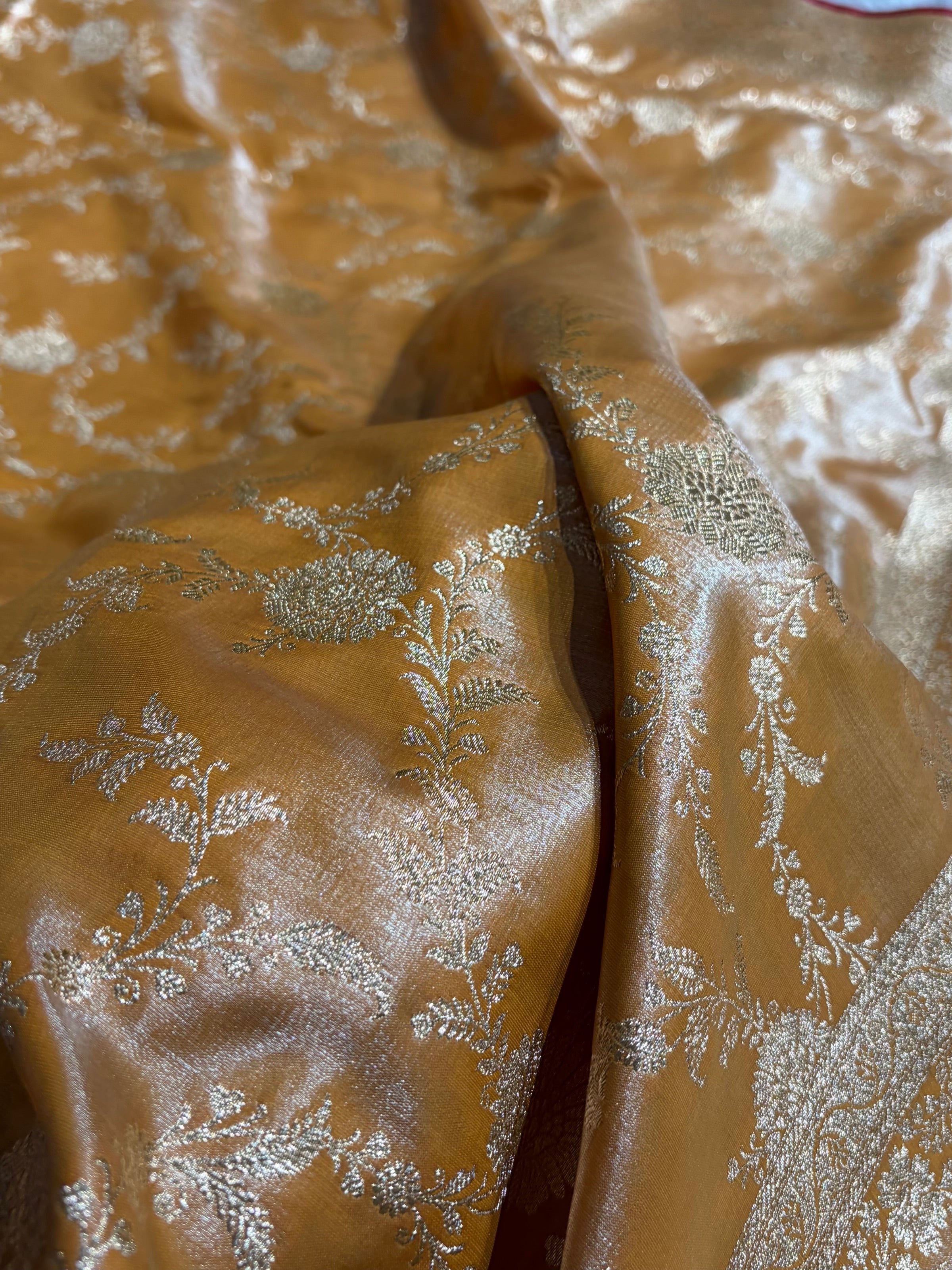 Satin Silk Banarasi Jaal in Lemon Green Shades SS14