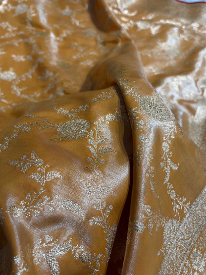 Satin Silk Banarasi Jaal in Lemon Green Shades SS14