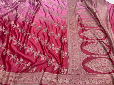 Ombre Pink Mashru Silk Saree